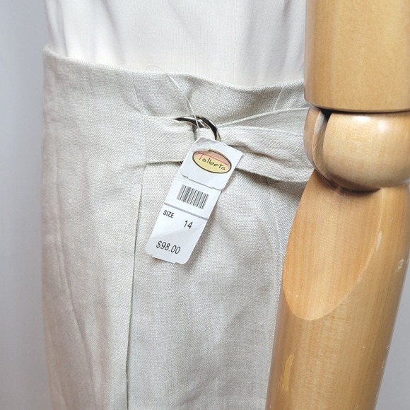 Vintage Talbots Irish Linen Trousers Pants Size 14 NWT High Rise Wide Leg - Picture 4 of 8